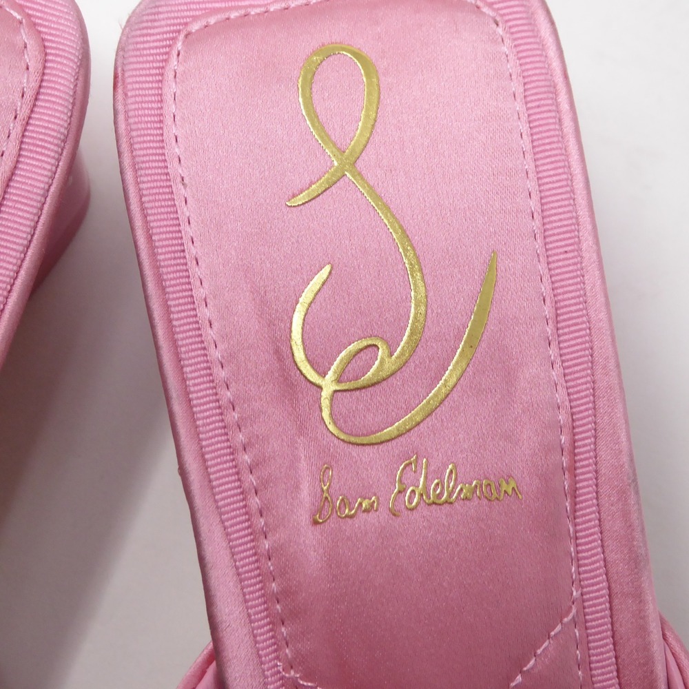 Sam Edelman Ollie Womens Mules Pink Satin Horsebit Block Heel 8 - Picture 8 of 10